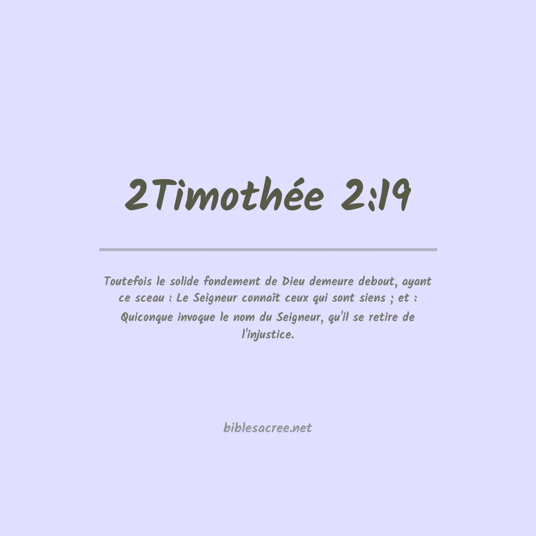 2Timothée - 2:19