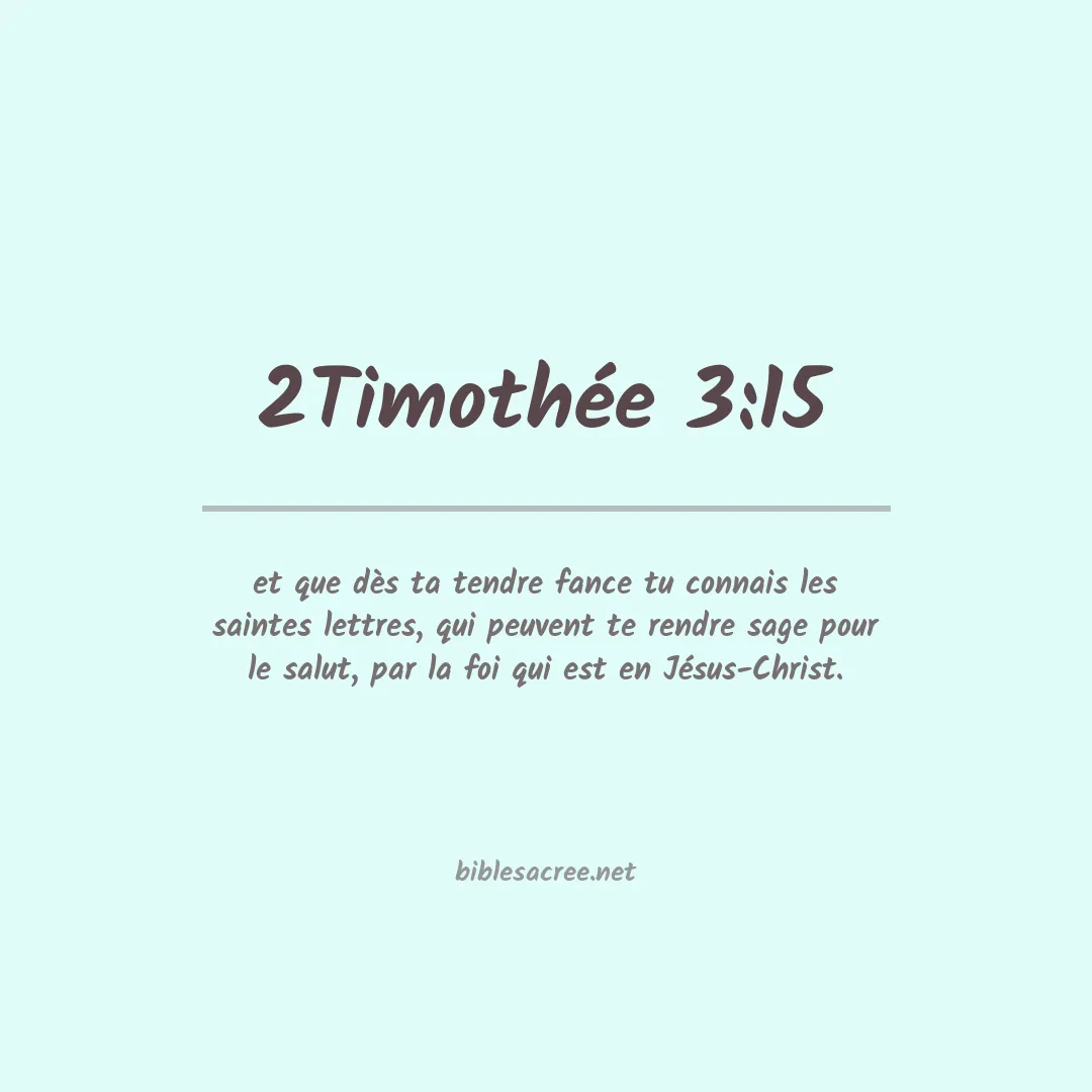 2Timothée - 3:15