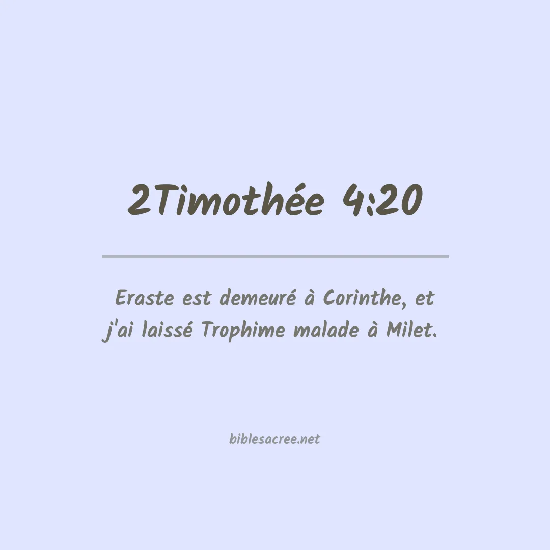 2Timothée - 4:20