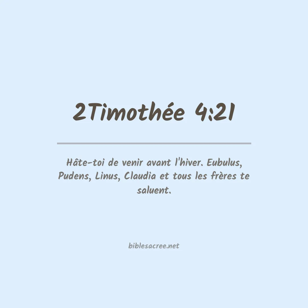 2Timothée - 4:21