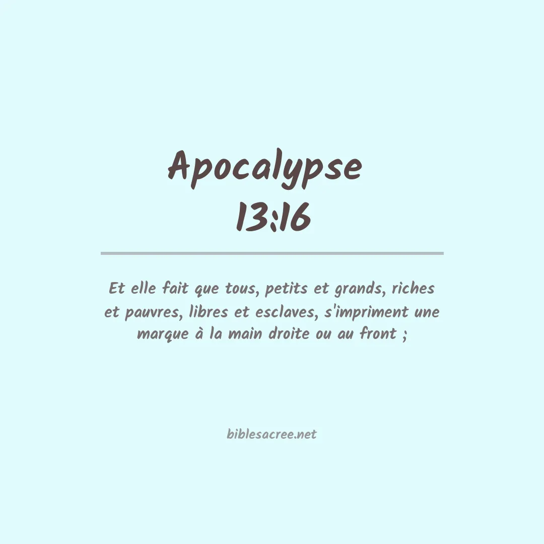 Apocalypse  - 13:16