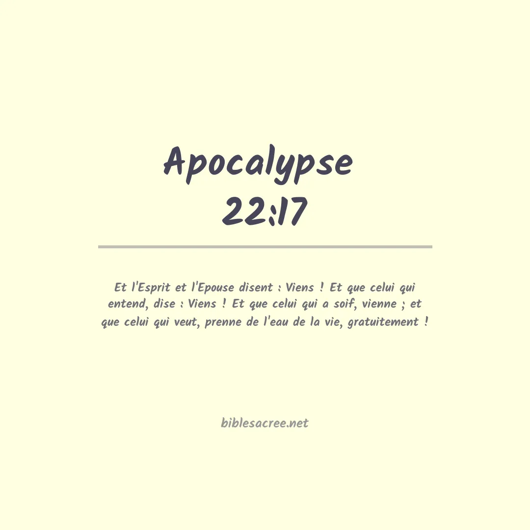 Apocalypse  - 22:17