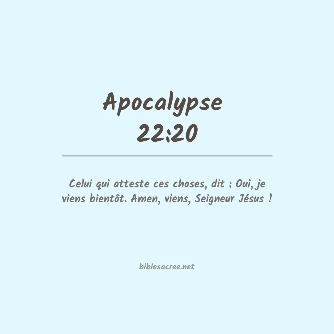 Apocalypse  - 22:20