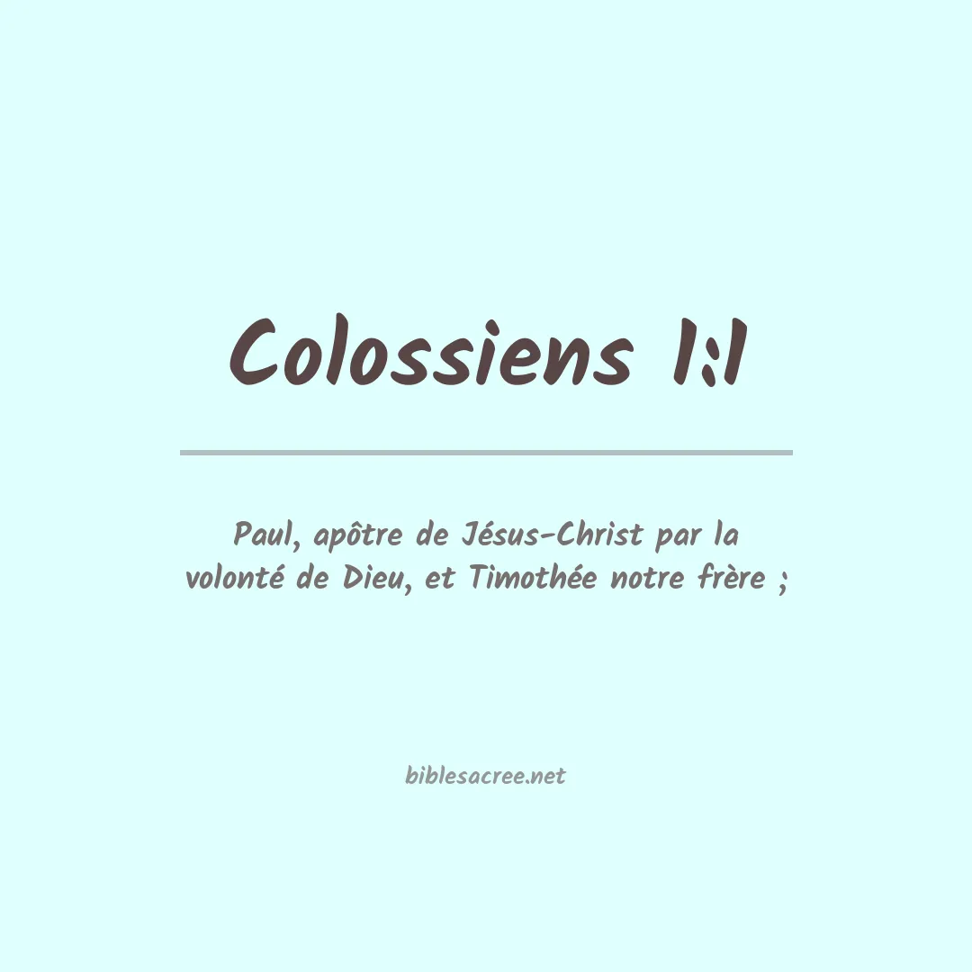 Colossiens - 1:1