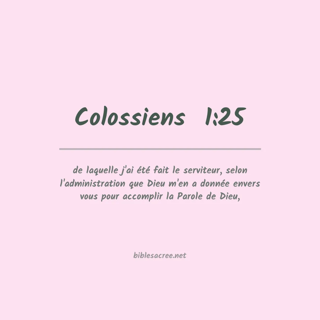 Colossiens  - 1:25