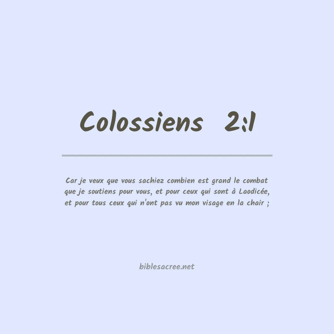 Colossiens  - 2:1