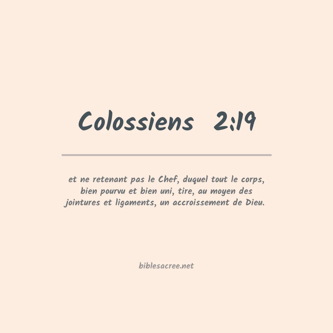 Colossiens  - 2:19