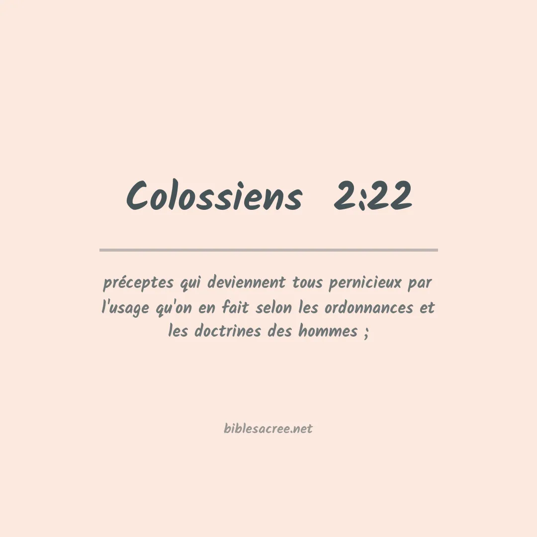 Colossiens  - 2:22