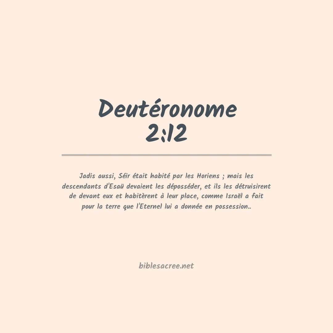 Deutéronome - 2:12