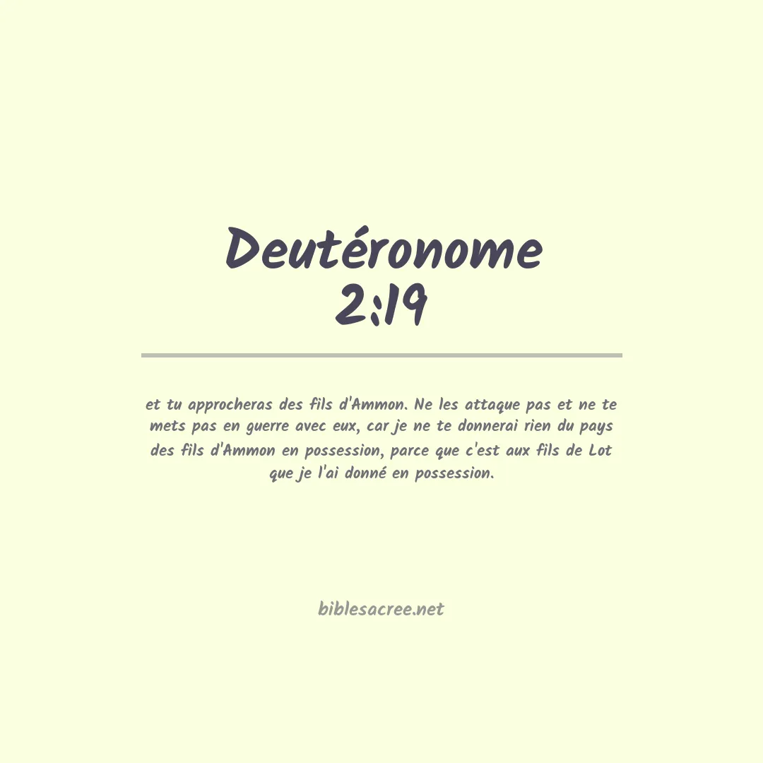 Deutéronome - 2:19