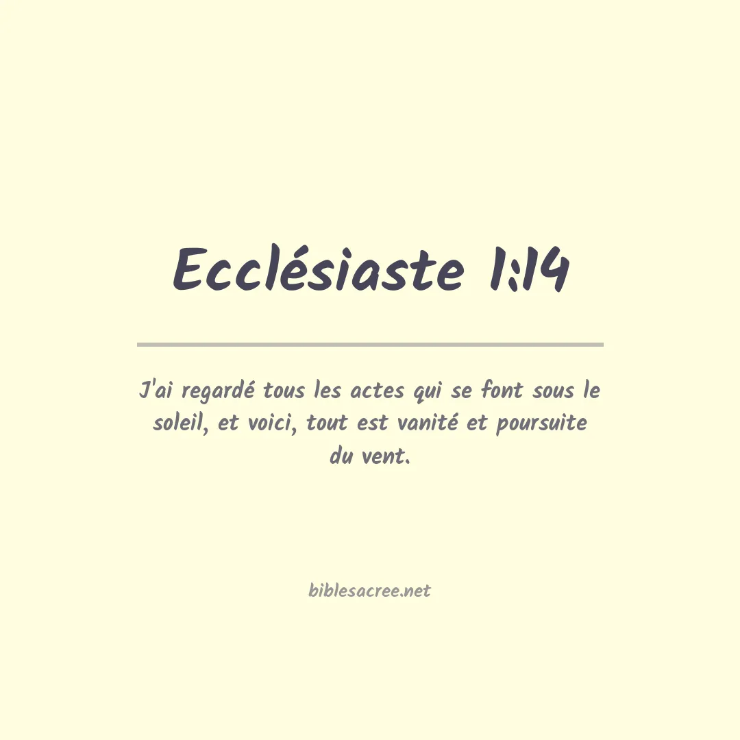 Ecclésiaste - 1:14