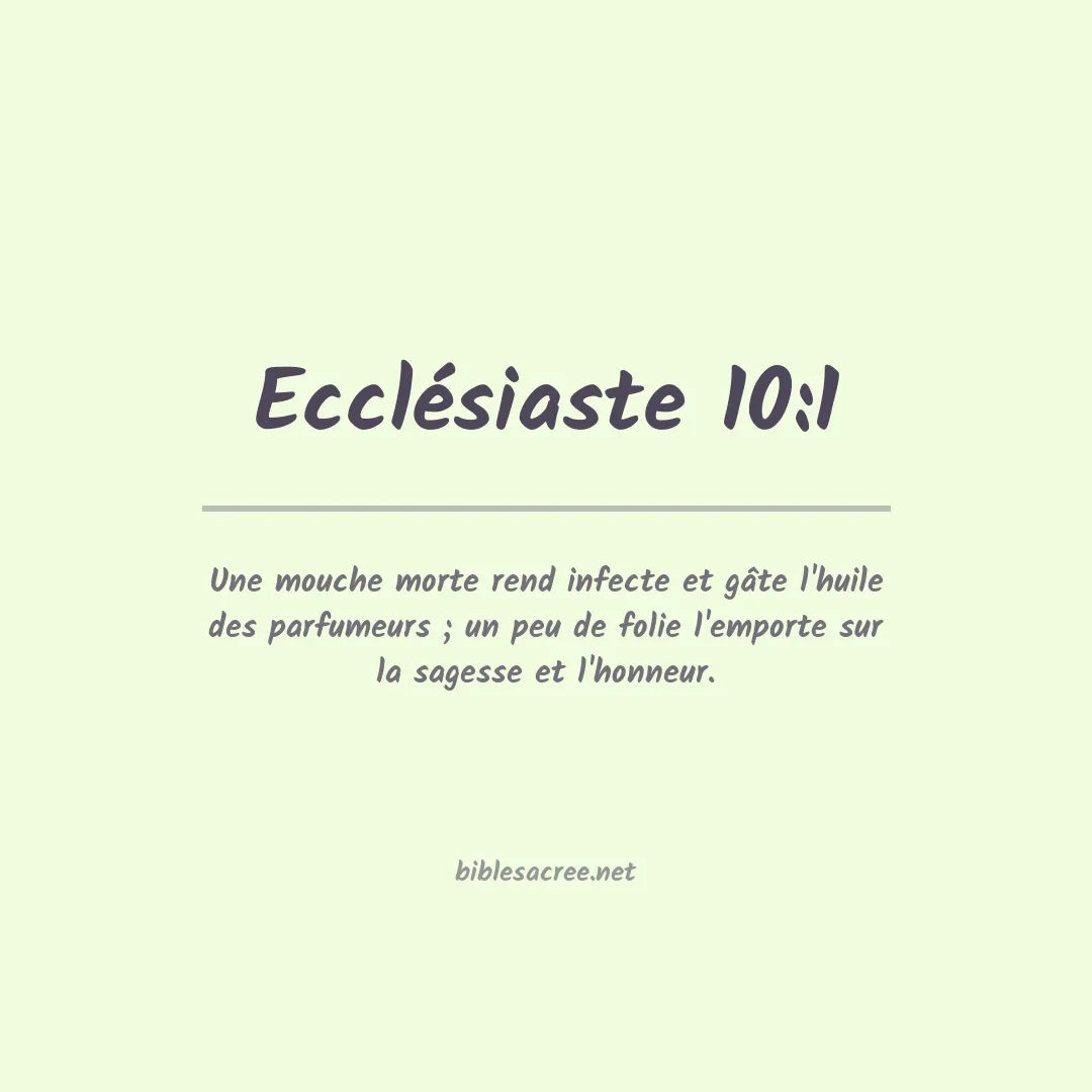 Ecclésiaste - 10:1