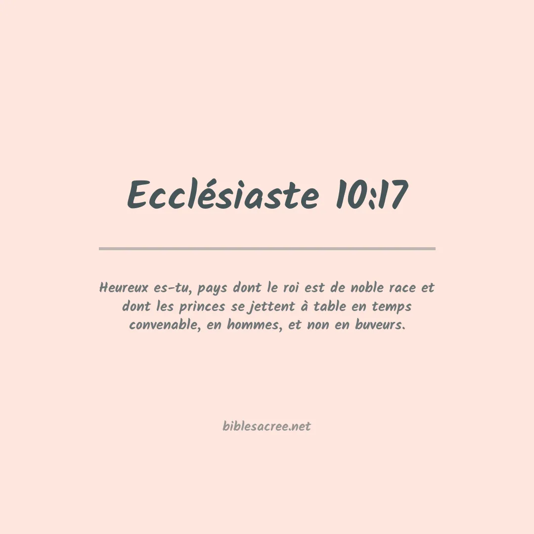 Ecclésiaste - 10:17
