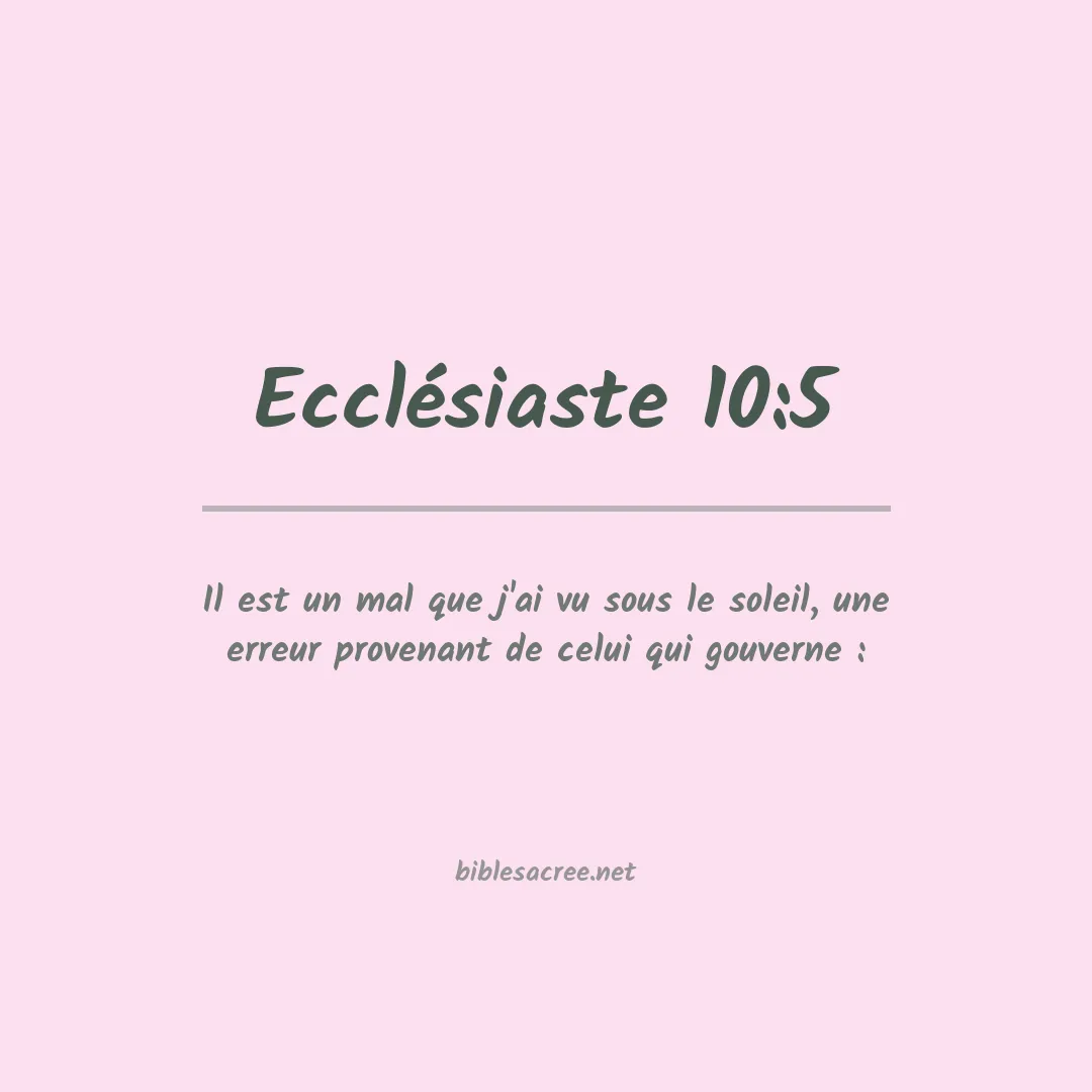 Ecclésiaste - 10:5