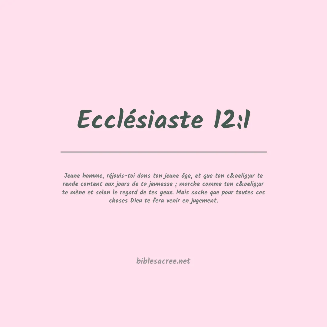 Ecclésiaste - 12:1