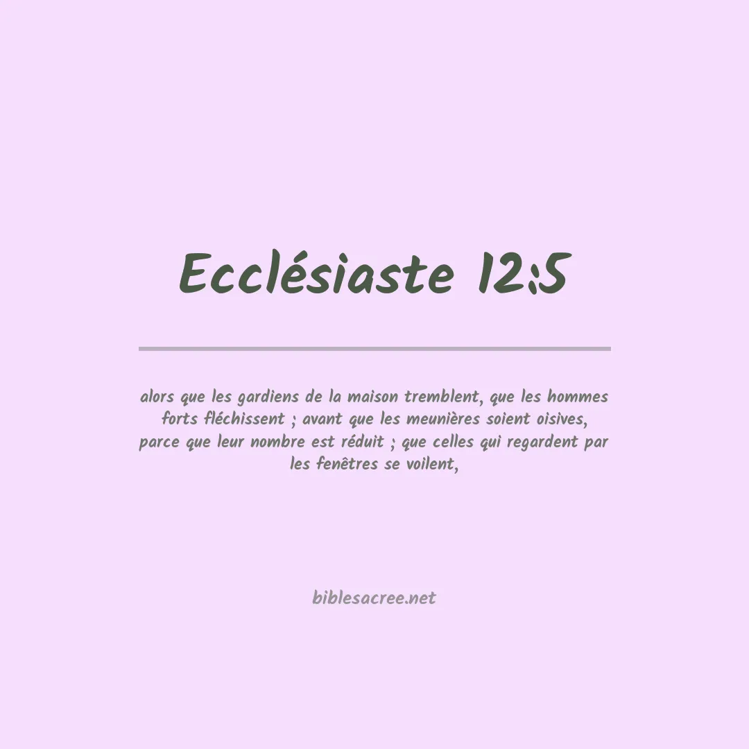 Ecclésiaste - 12:5