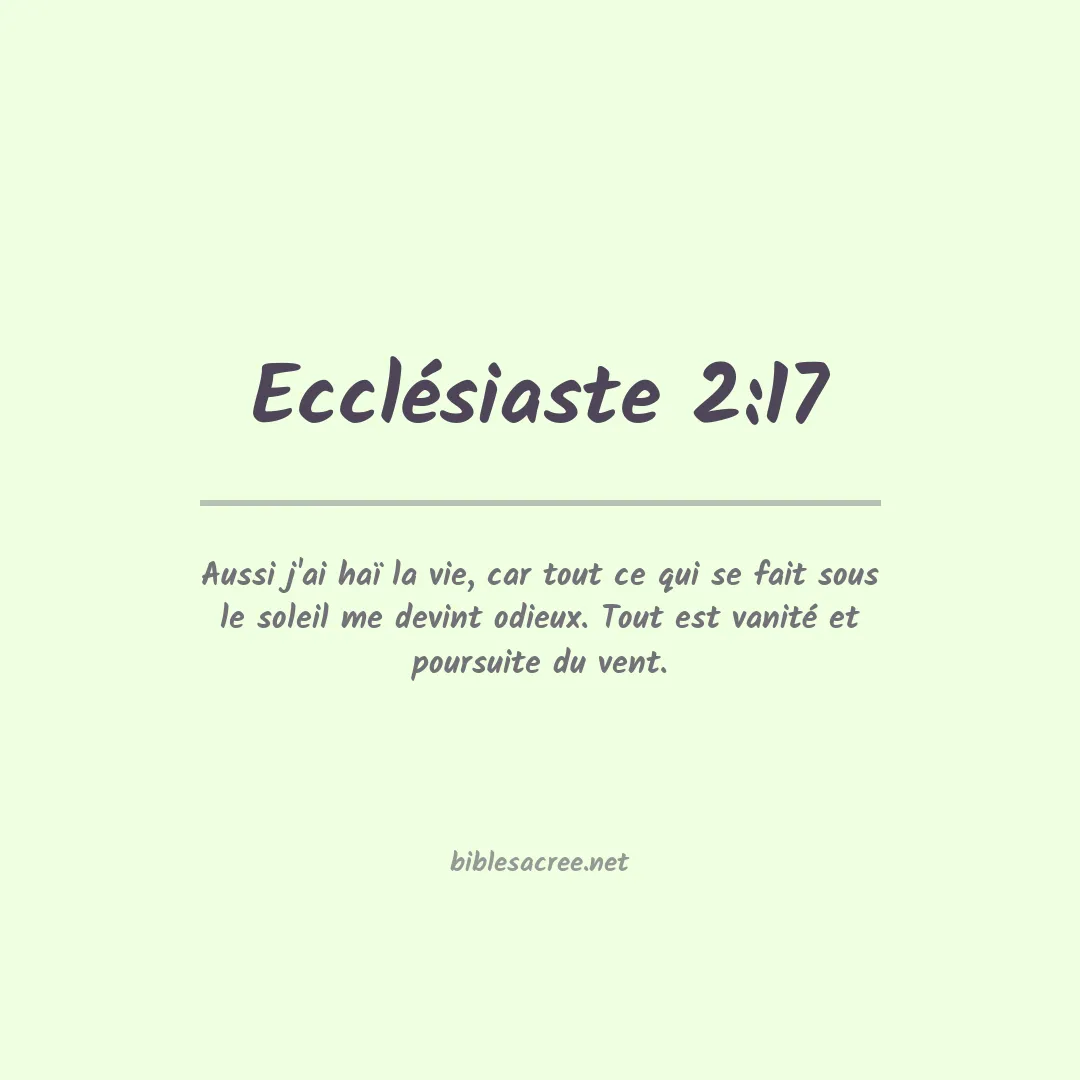 Ecclésiaste - 2:17