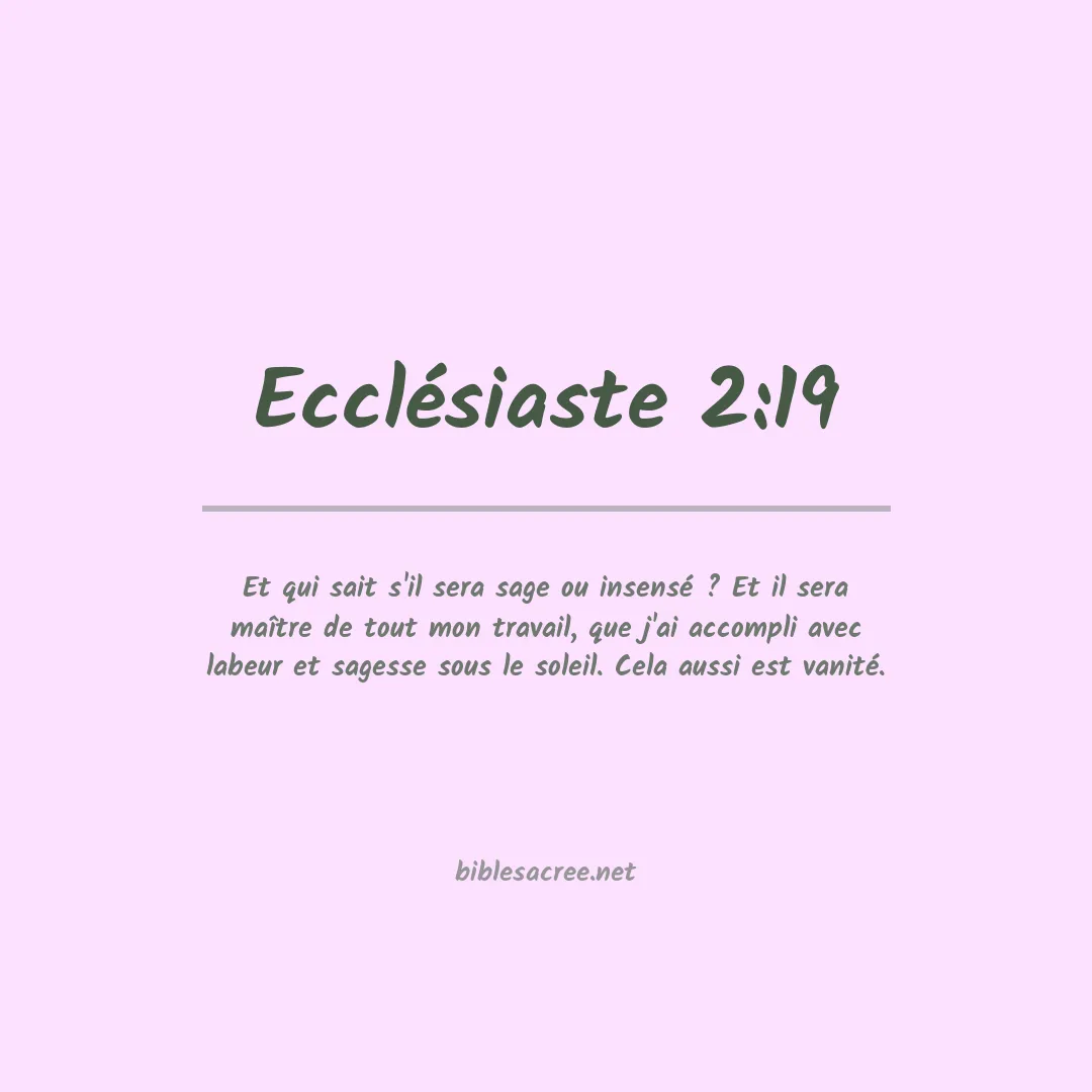Ecclésiaste - 2:19