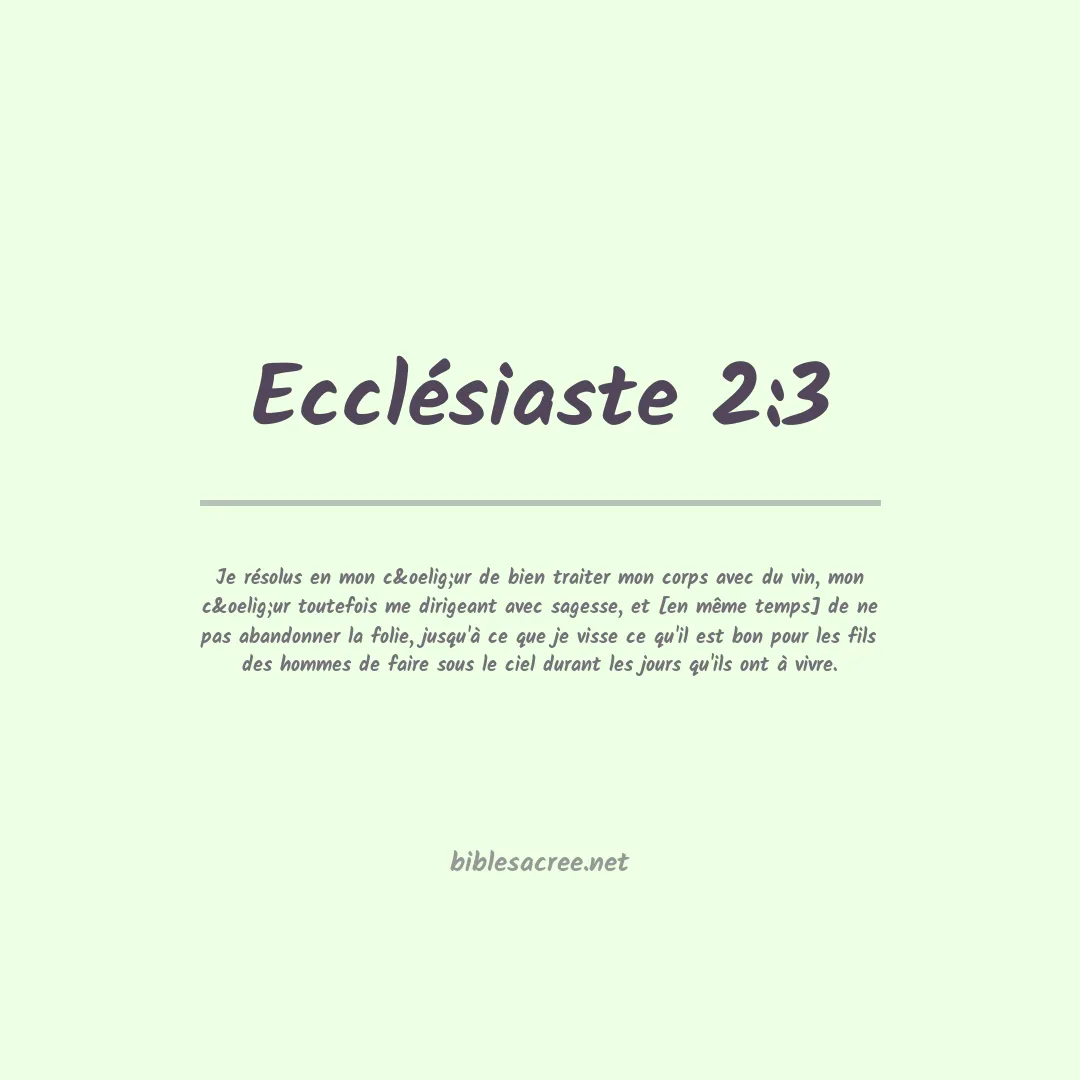Ecclésiaste - 2:3