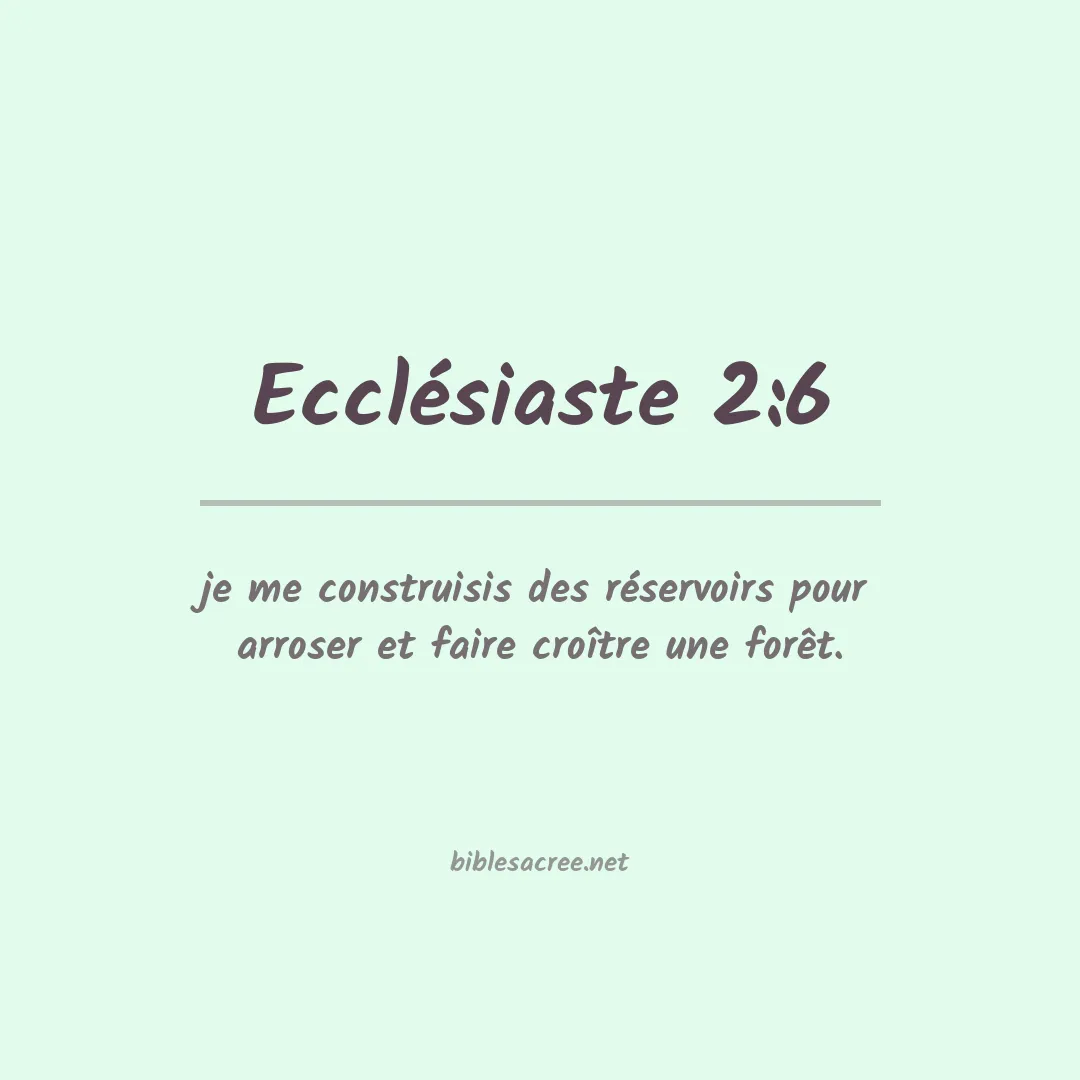Ecclésiaste - 2:6