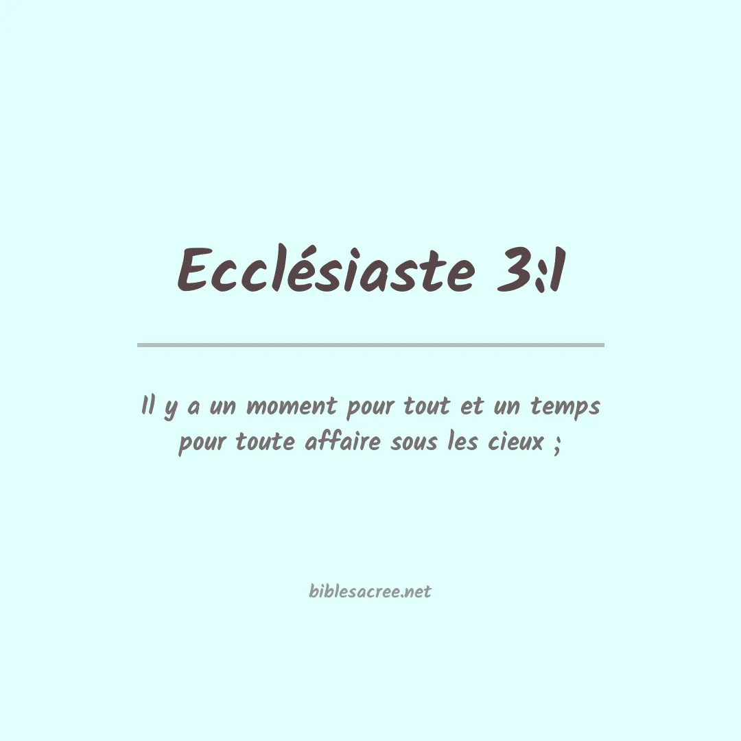 Ecclésiaste - 3:1