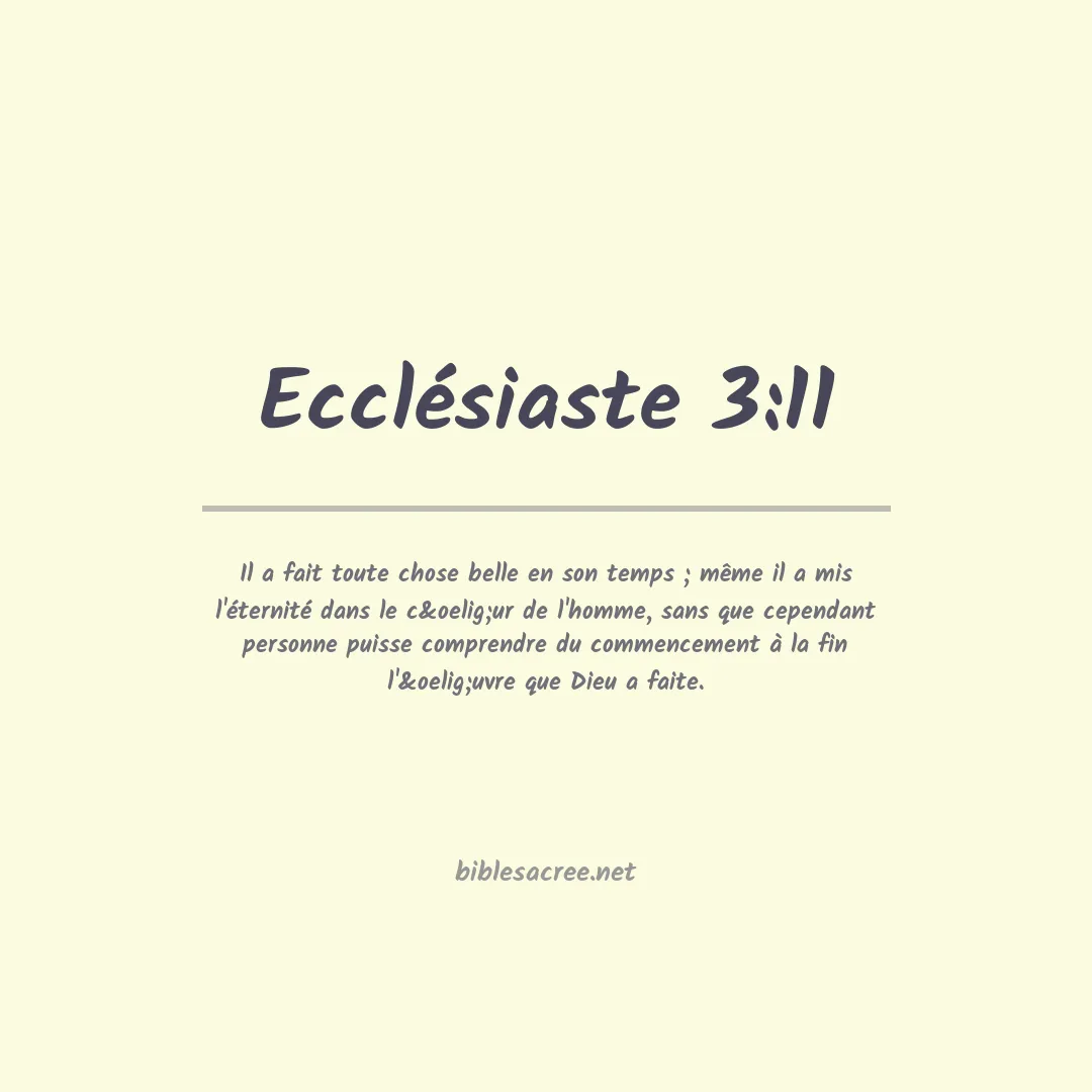 Ecclésiaste - 3:11