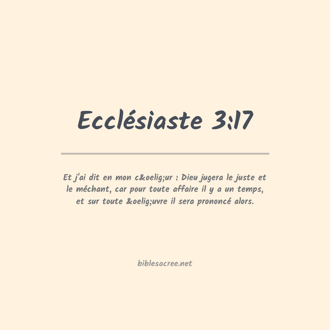 Ecclésiaste - 3:17