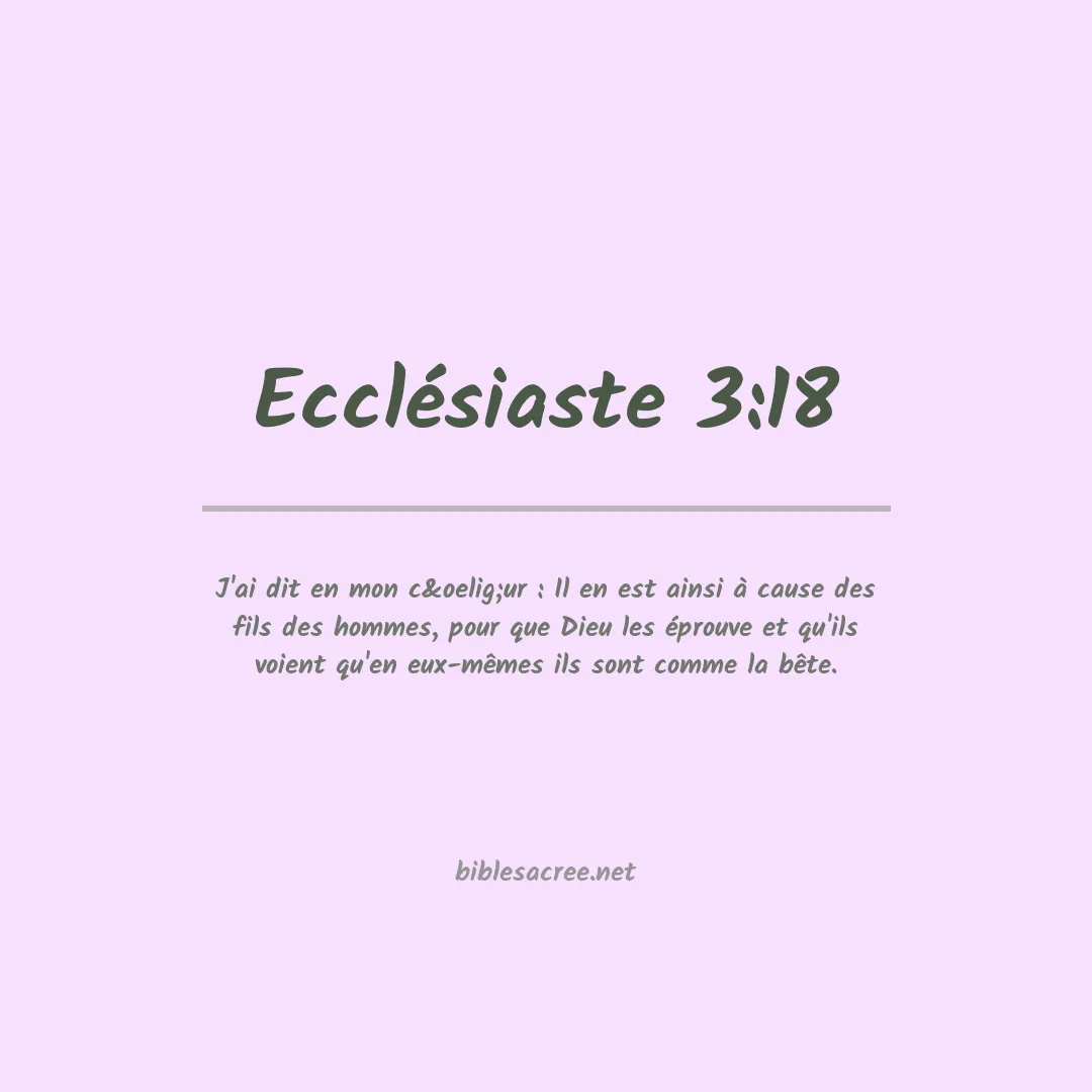 Ecclésiaste - 3:18