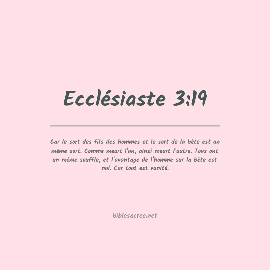 Ecclésiaste - 3:19