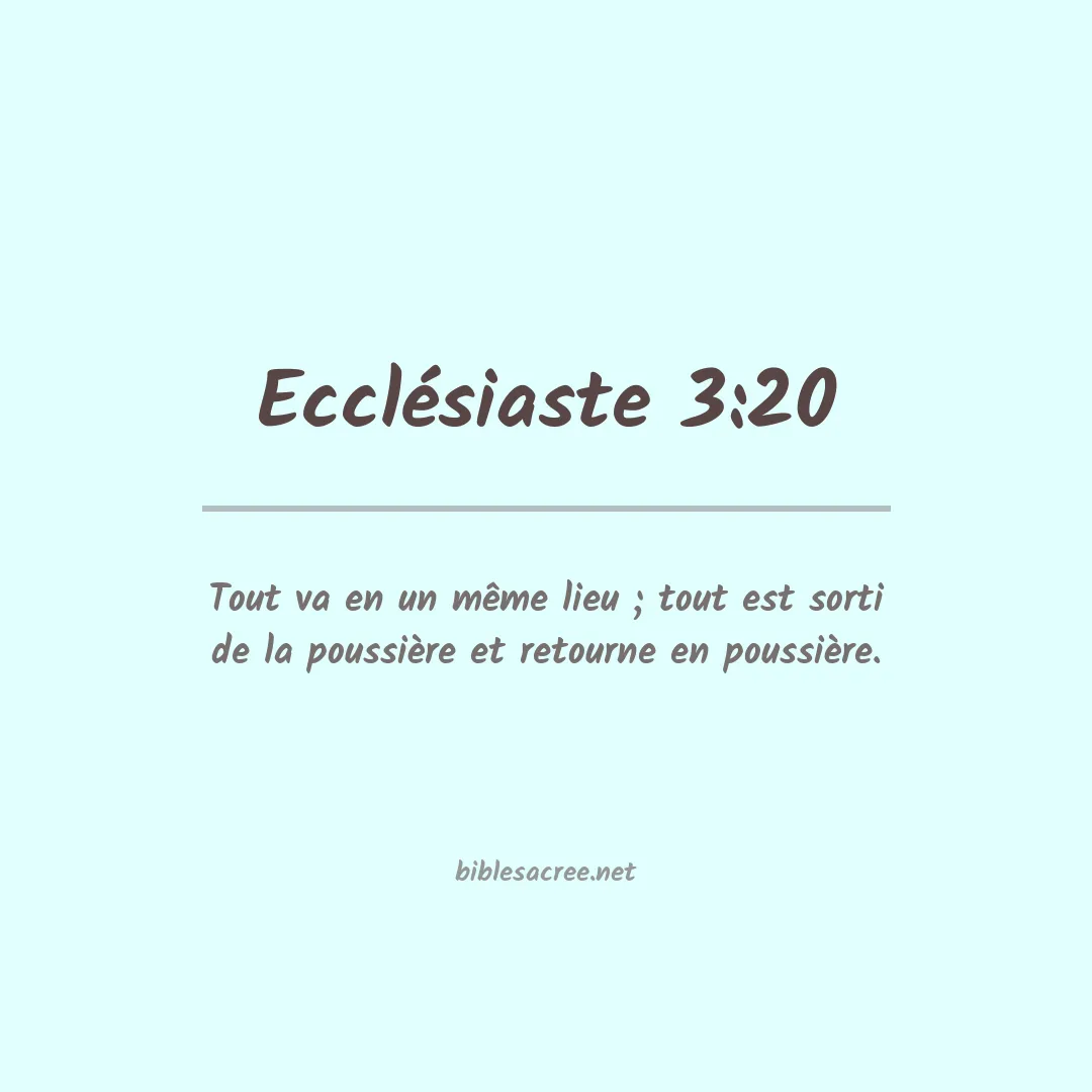 Ecclésiaste - 3:20