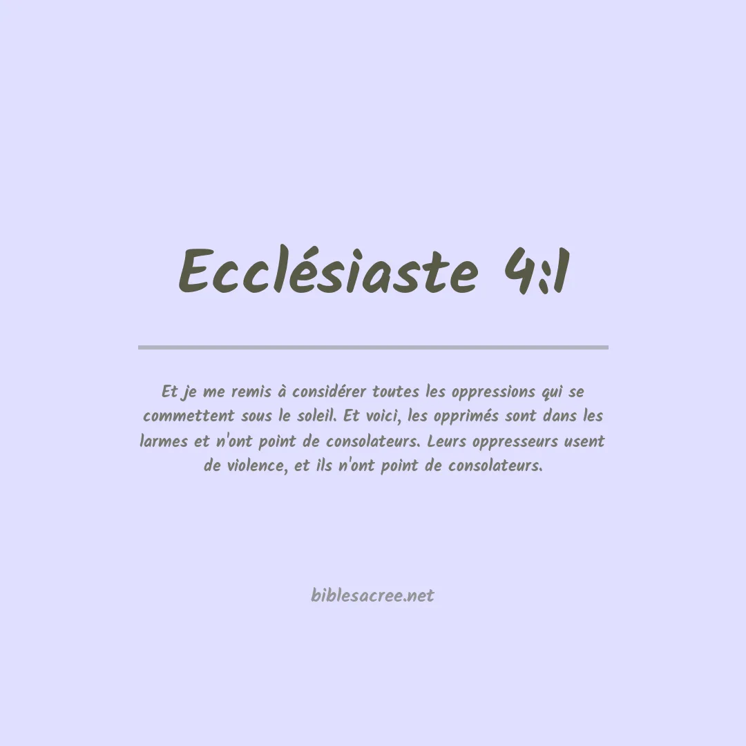 Ecclésiaste - 4:1
