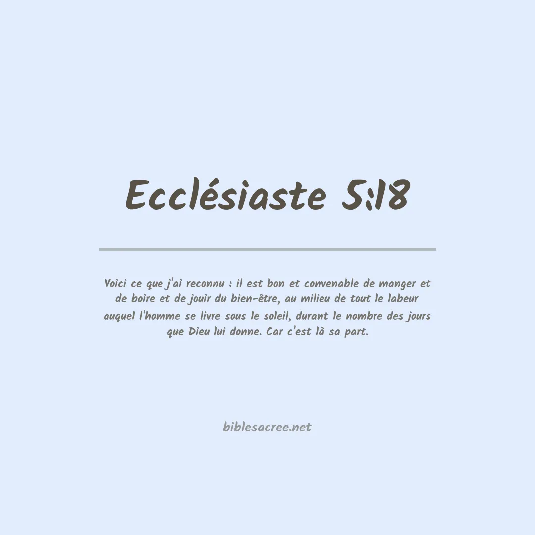 Ecclésiaste - 5:18