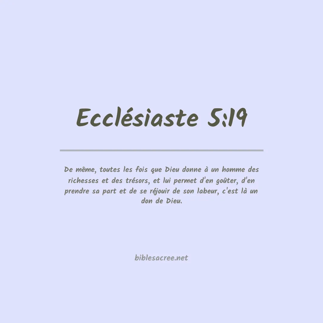 Ecclésiaste - 5:19