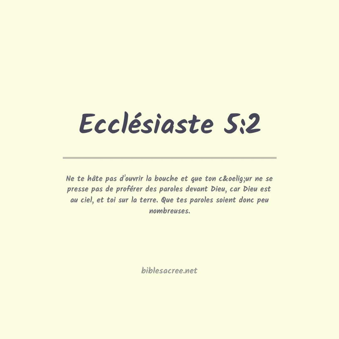 Ecclésiaste - 5:2