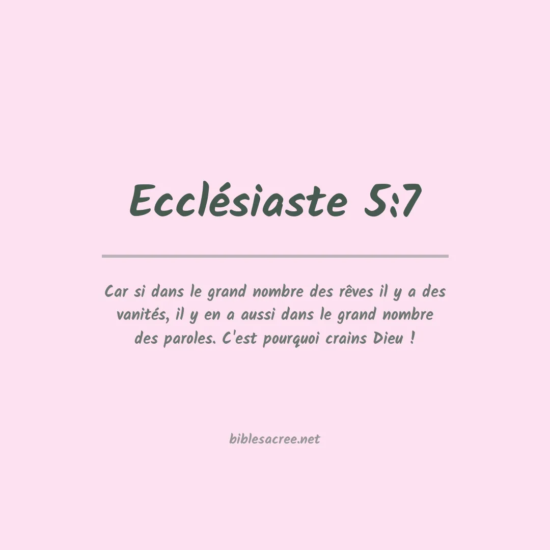 Ecclésiaste - 5:7