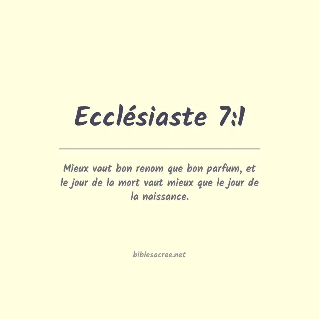 Ecclésiaste - 7:1