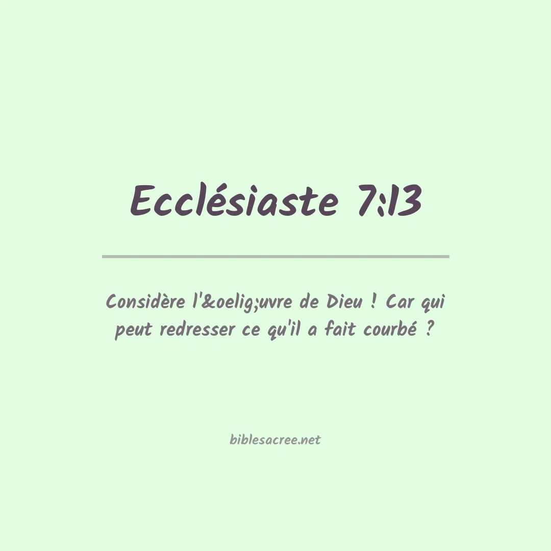 Ecclésiaste - 7:13