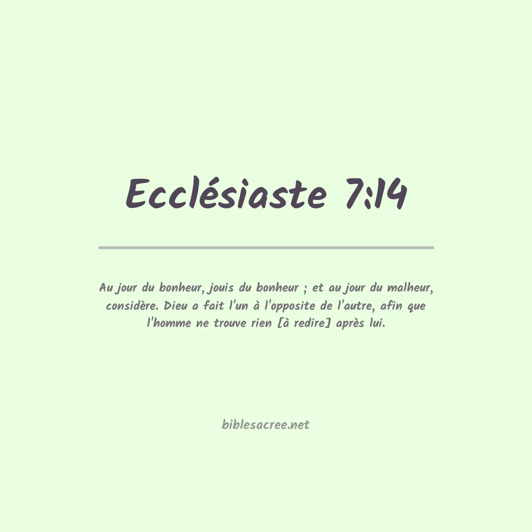 Ecclésiaste - 7:14