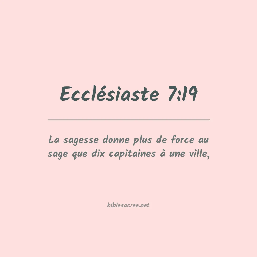 Ecclésiaste - 7:19