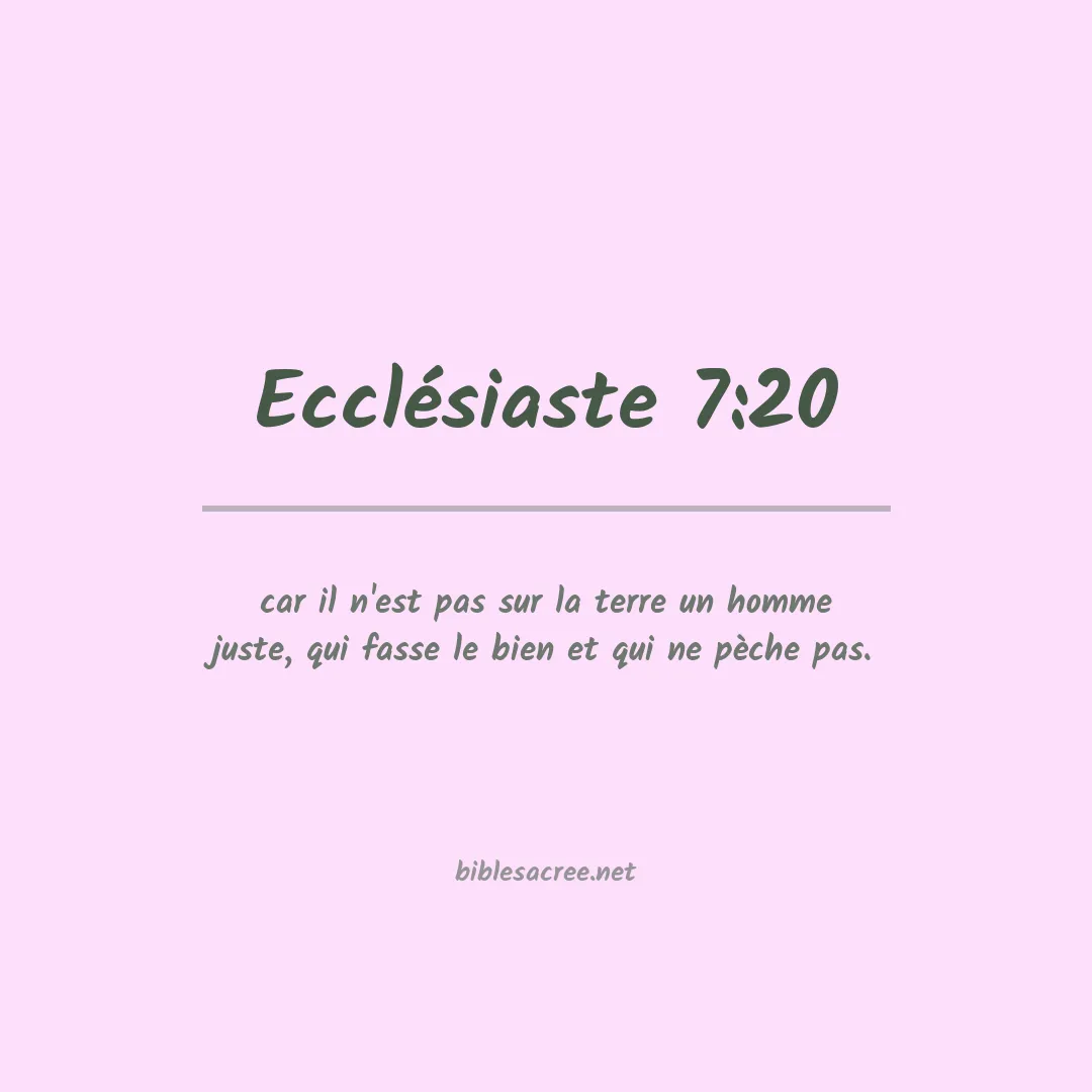 Ecclésiaste - 7:20