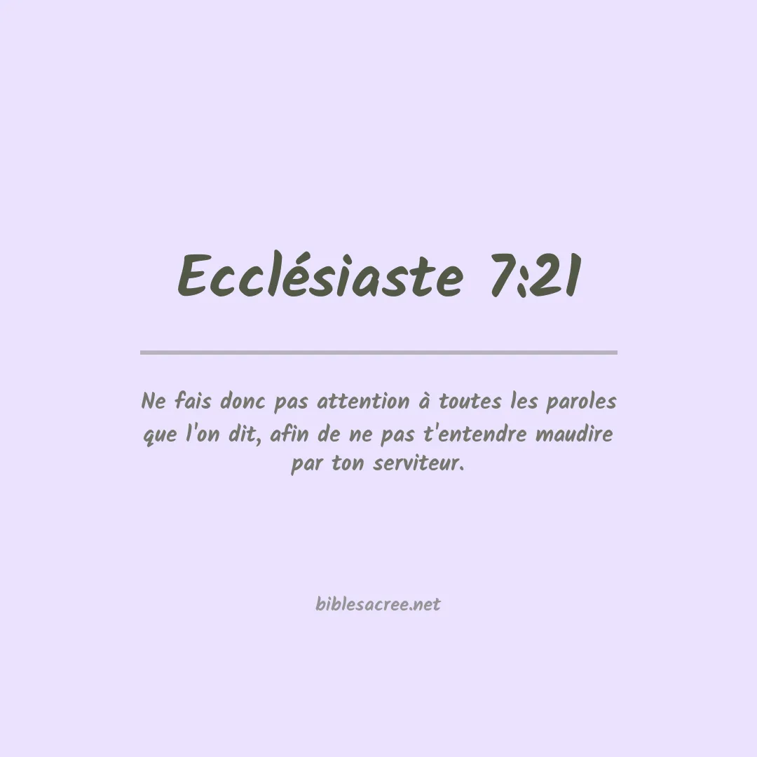 Ecclésiaste - 7:21