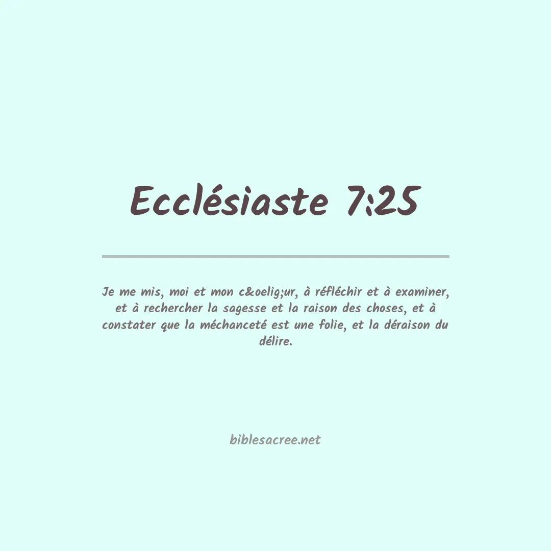 Ecclésiaste - 7:25