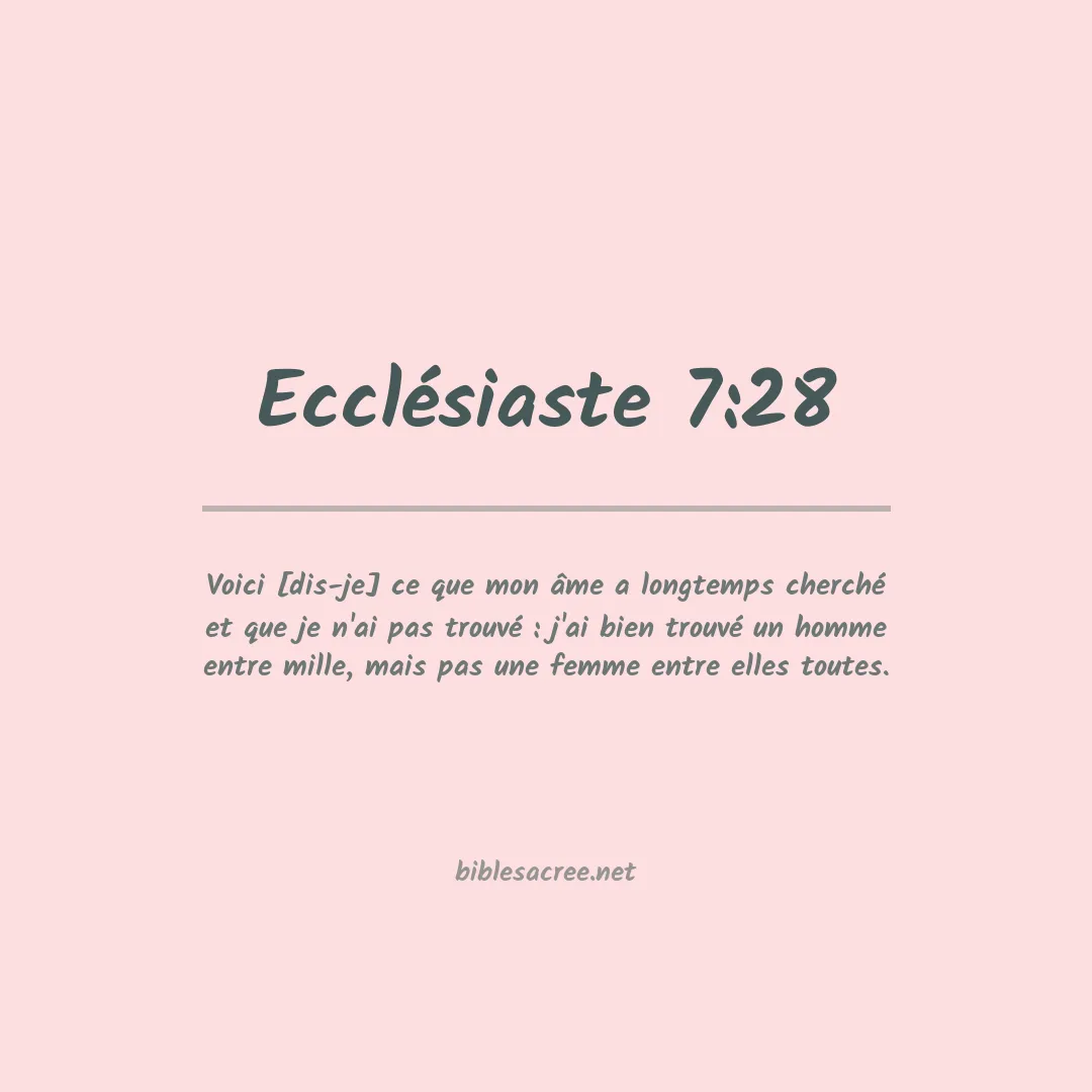 Ecclésiaste - 7:28