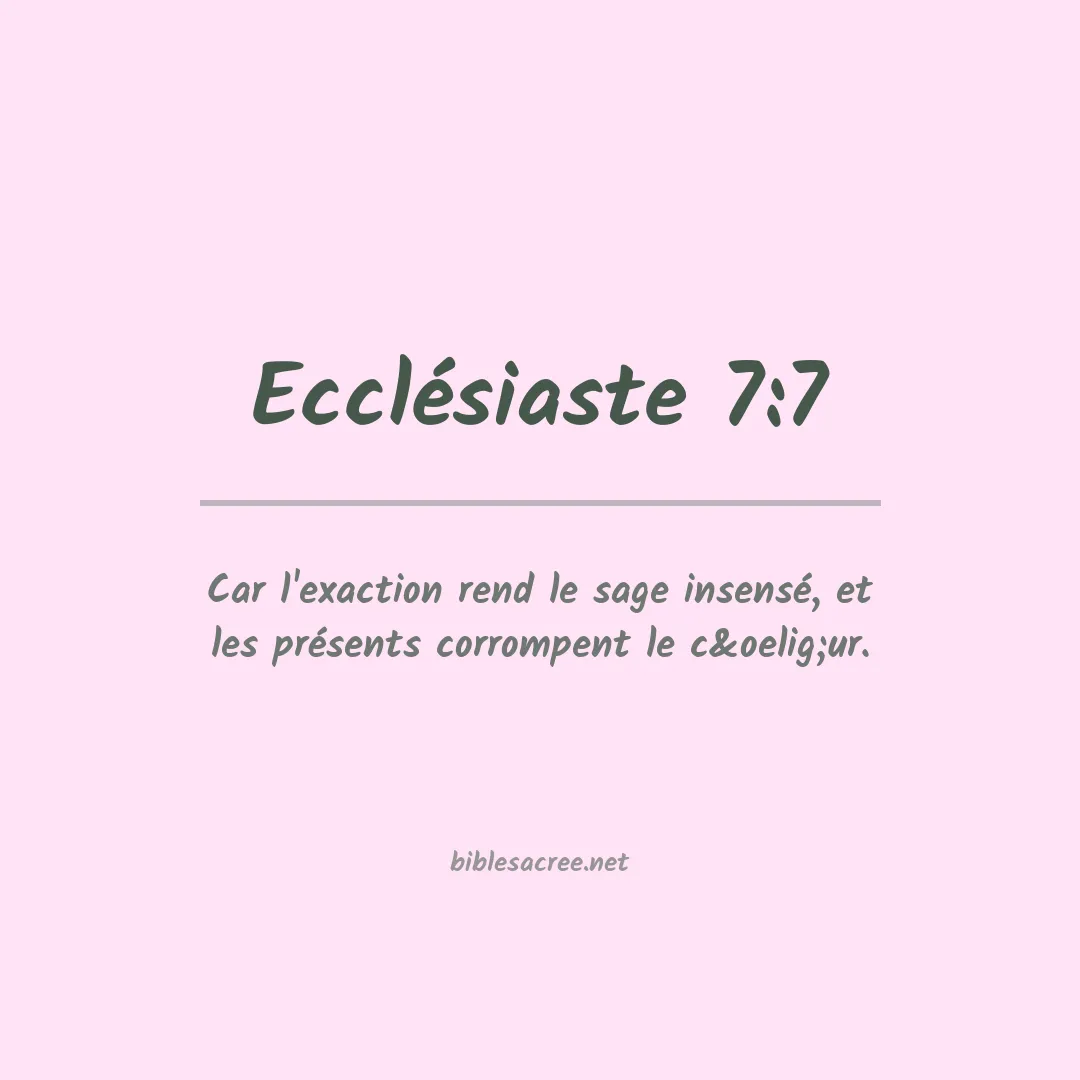 Ecclésiaste - 7:7