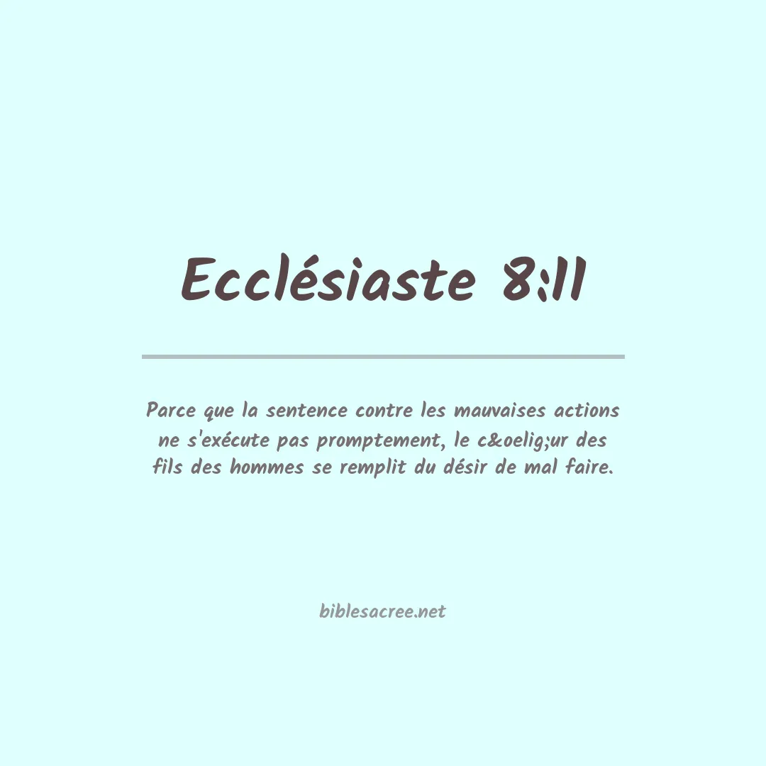 Ecclésiaste - 8:11