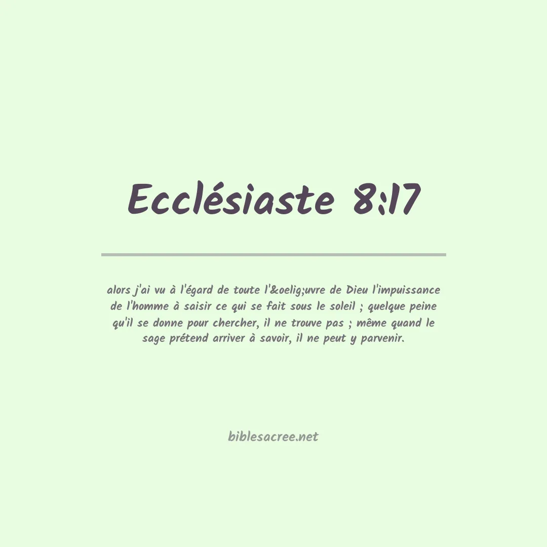 Ecclésiaste - 8:17