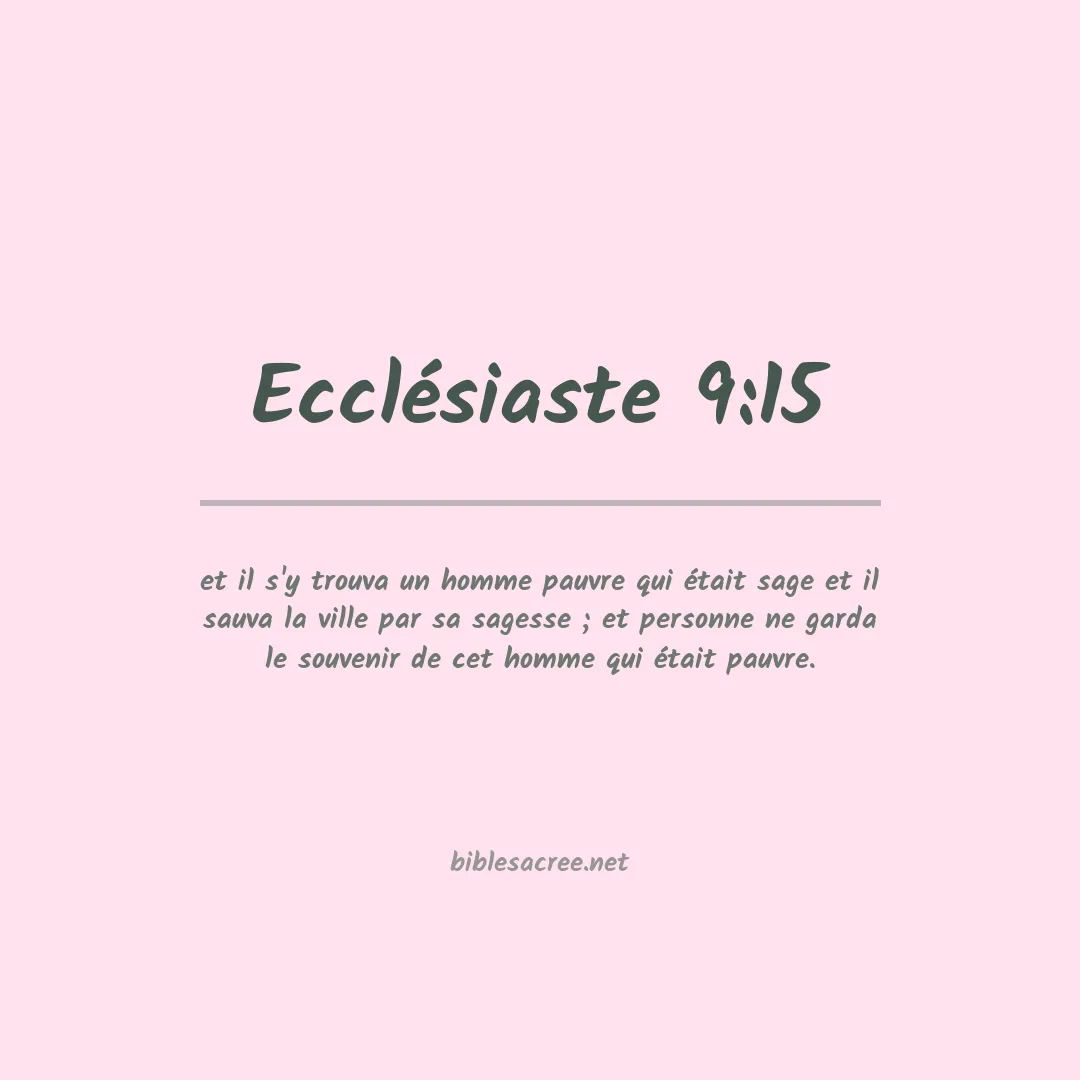 Ecclésiaste - 9:15