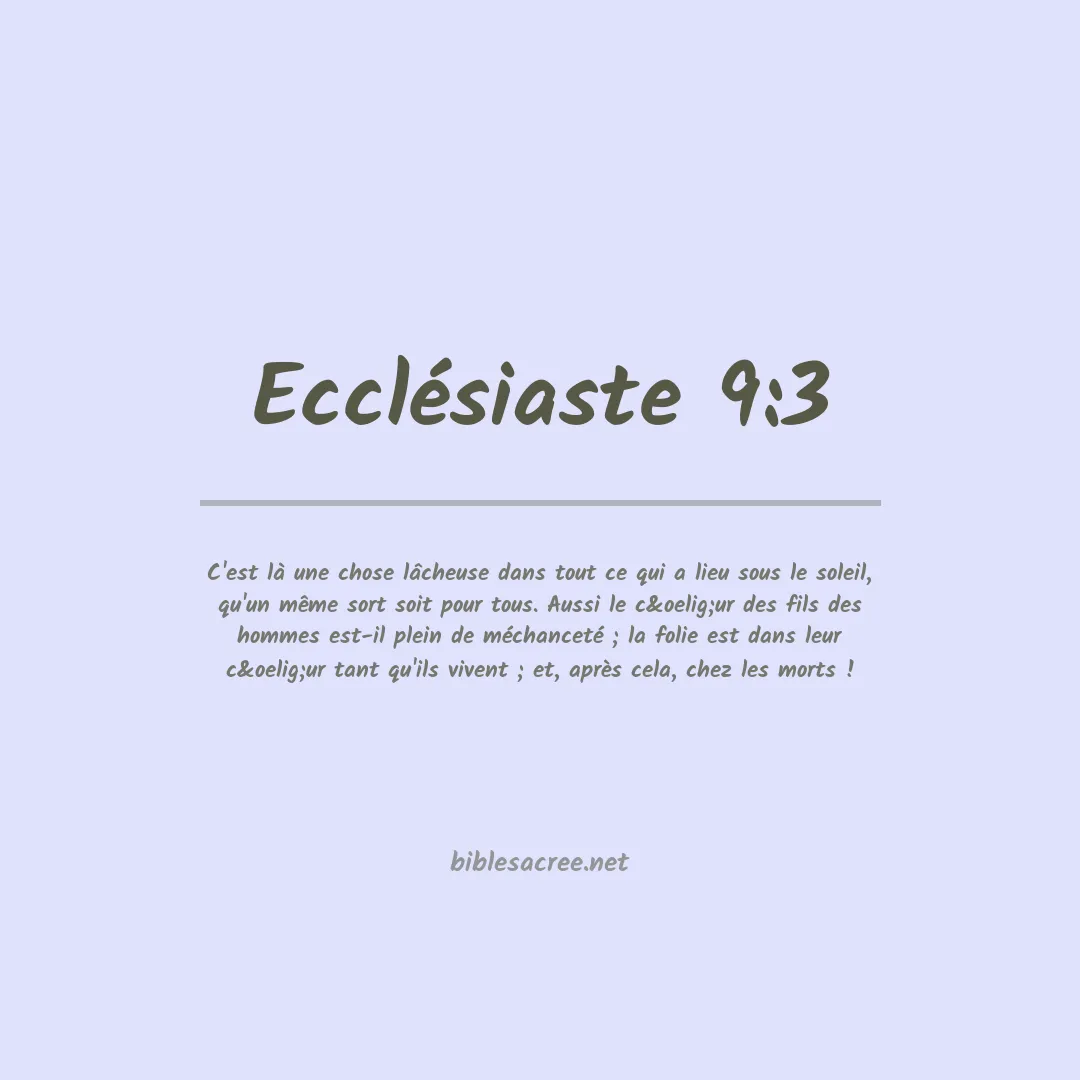 Ecclésiaste - 9:3