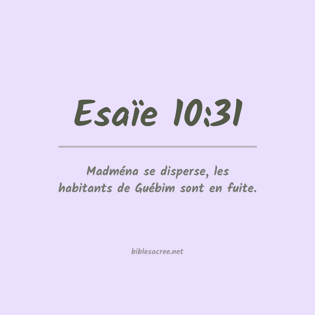 Esaïe - 10:31