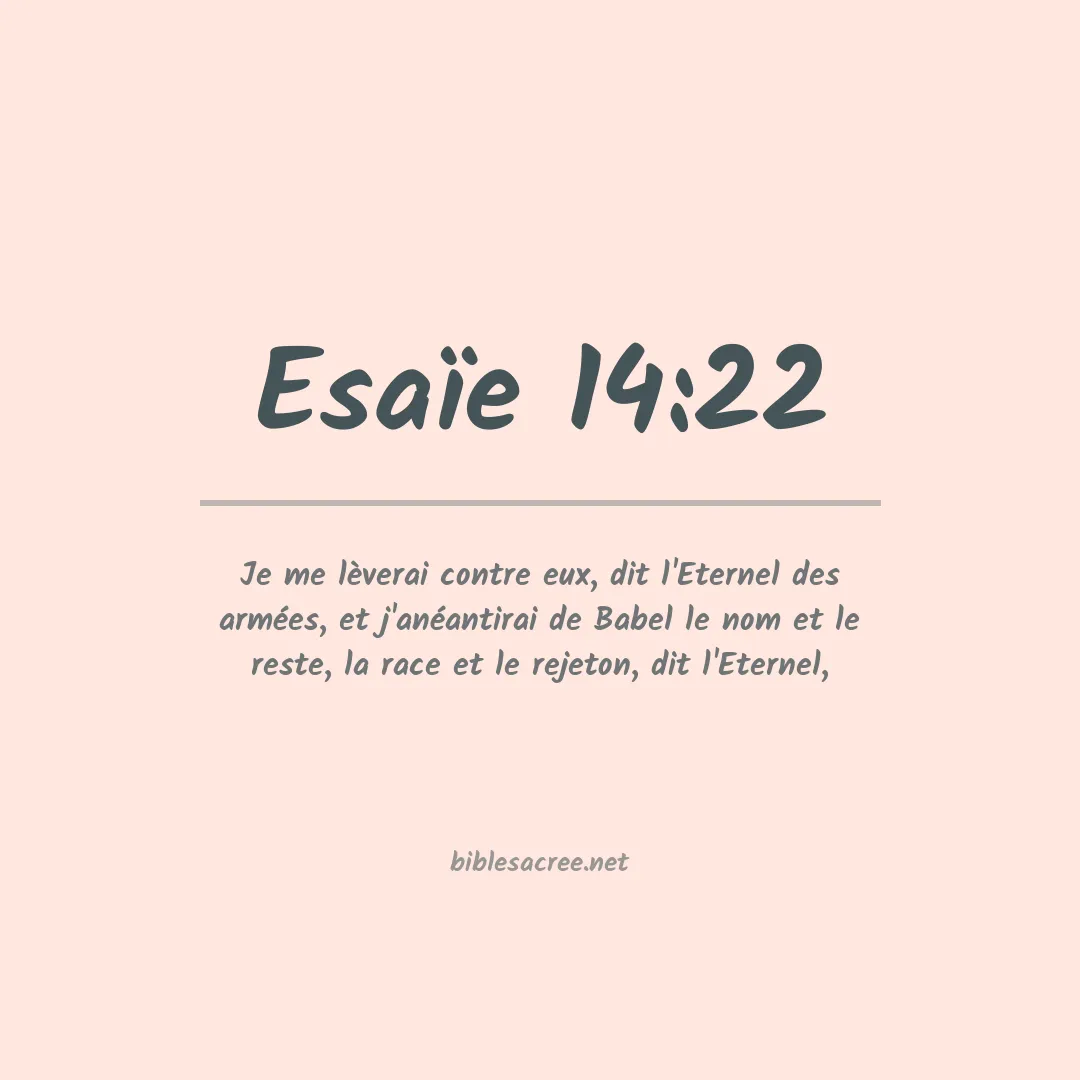 Esaïe - 14:22